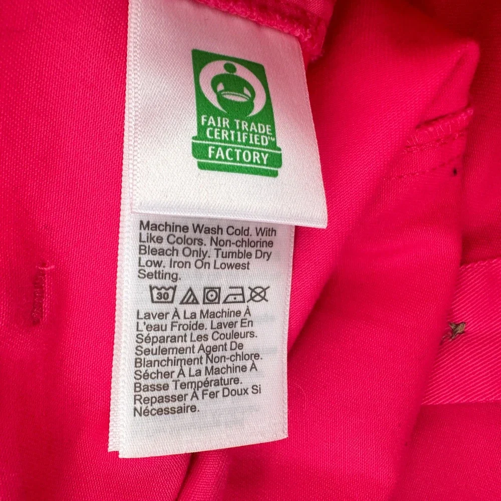 Hot‎ Pink J. Crew Button Mini Skirt Stretch Cotton Size 14 Bright Barbiecore